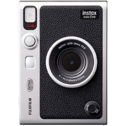 FUJIFILM INSTAX MINI EVO Hybrid Instant Camera with Advanced Accessory Bundle: SanDisk 64GB Extreme micro-Memory Card, Mini Tripod, Digital Flash & Much More (15pc Bundle)
