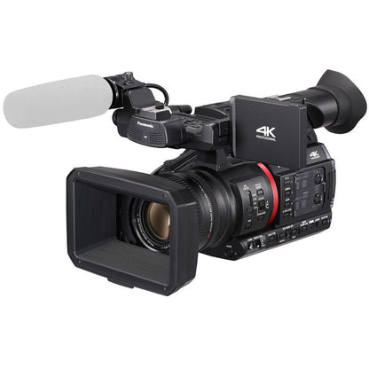 Panasonic AG-CX350 4K Camcorder with Starter Accessory Bundle: SanDisk 128GB Extreme SDXC Memory Card, Extended Life Replacement Battery (6000 mAh) & More (17pc Bundle)