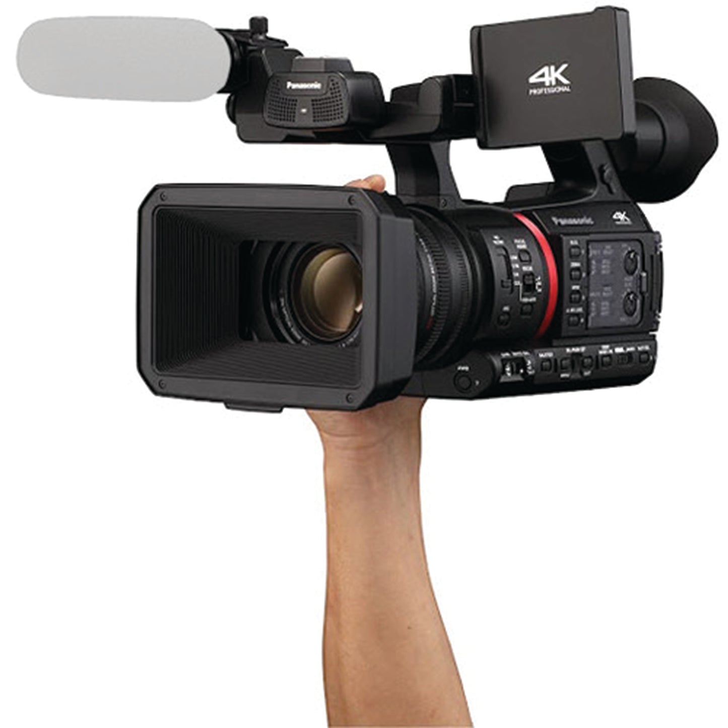 Panasonic AG-CX350 4K Camcorder with Advanced Accessory Bundle: SanDisk 128GB Extreme SDXC Memory Card, Condenser Microphone, Spare Battery, Tripod & Much More (22pc Bundle)
