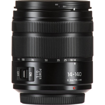 Ultimaxx Essential Accessory Bundle + Panasonic Lumix G Vario 14-140mm f/3.5-5.6 II ASPH. POWER O.I.S. Lens + Multi-Coated 3PC UV Filter Kit (UV, CPL, FLD) & More (18pc Bundle)