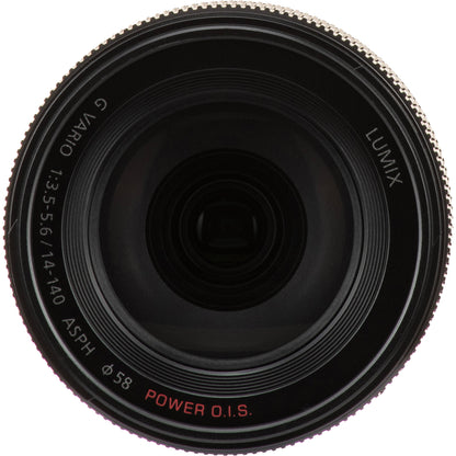 Ultimaxx Essential Accessory Bundle + Panasonic Lumix G Vario 14-140mm f/3.5-5.6 II ASPH. POWER O.I.S. Lens + Multi-Coated 3PC UV Filter Kit (UV, CPL, FLD) & More (18pc Bundle)