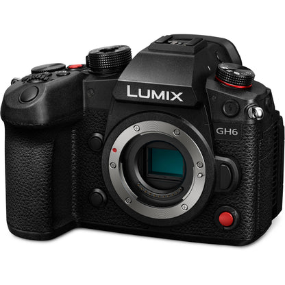 Ultimaxx Starter Accessory Bundle + Panasonic Lumix GH6 Mirrorless Camera (Body Only) + SanDisk 64GB Extreme Memory Card, Spare Battery (2800 mAh) & More (18pc Bundle)
