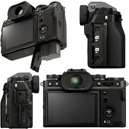 Ultimaxx Essential FUJIFILM X-T5 (Black, Body Only) Bundle - Includes: 32GB Extreme Pro Memory Card, Replacement Battery, Water-Resistant Gadget Bag & More (20pc Bundle)