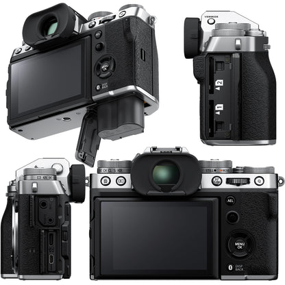 Ultimaxx Essential FUJIFILM X-T5 (Silver, Body Only) Bundle - Includes: 32GB Extreme Pro Memory Card, Water-Resistant Gadget Bag, Replacement Battery & More (20pc Bundle)