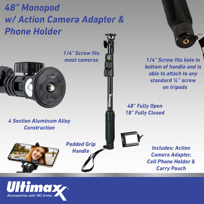 Ultimaxx Starter Sigma 150-600mm f/5-6.3 Lens Bundle (F-Mount) - Includes: Protective UV Filter, Lightweight 48” Monopod, Universal Lens Cap Keeper & More (12pc Bundle)