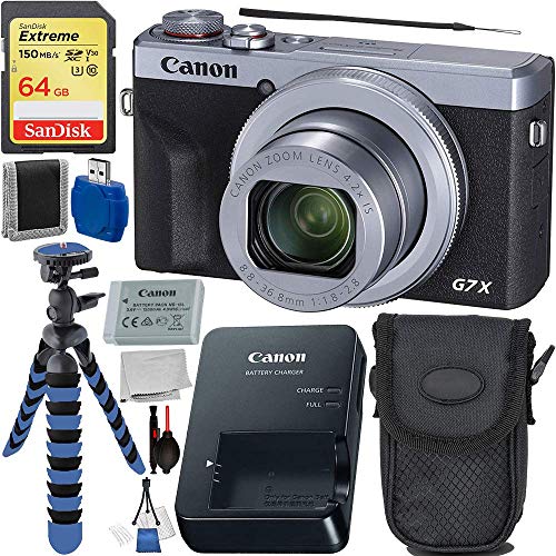 Canon PowerShot G7 X Mark III Digital Camera (Silver #3638C001) with Basic Starter Bundle (Renewed)
