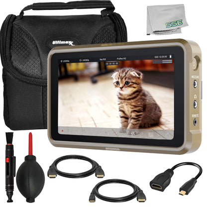 Ultimaxx Basic Atomos Ninja Ultra 5.2” 4K HDMI Recording Monitor Bundle - Includes: Water-Resistant Gadget Bag & More (10pc Bundle)
